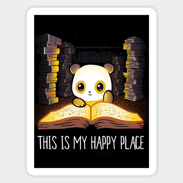 Cute Panda Book Reading Lover Quote Magnet by LazyMice